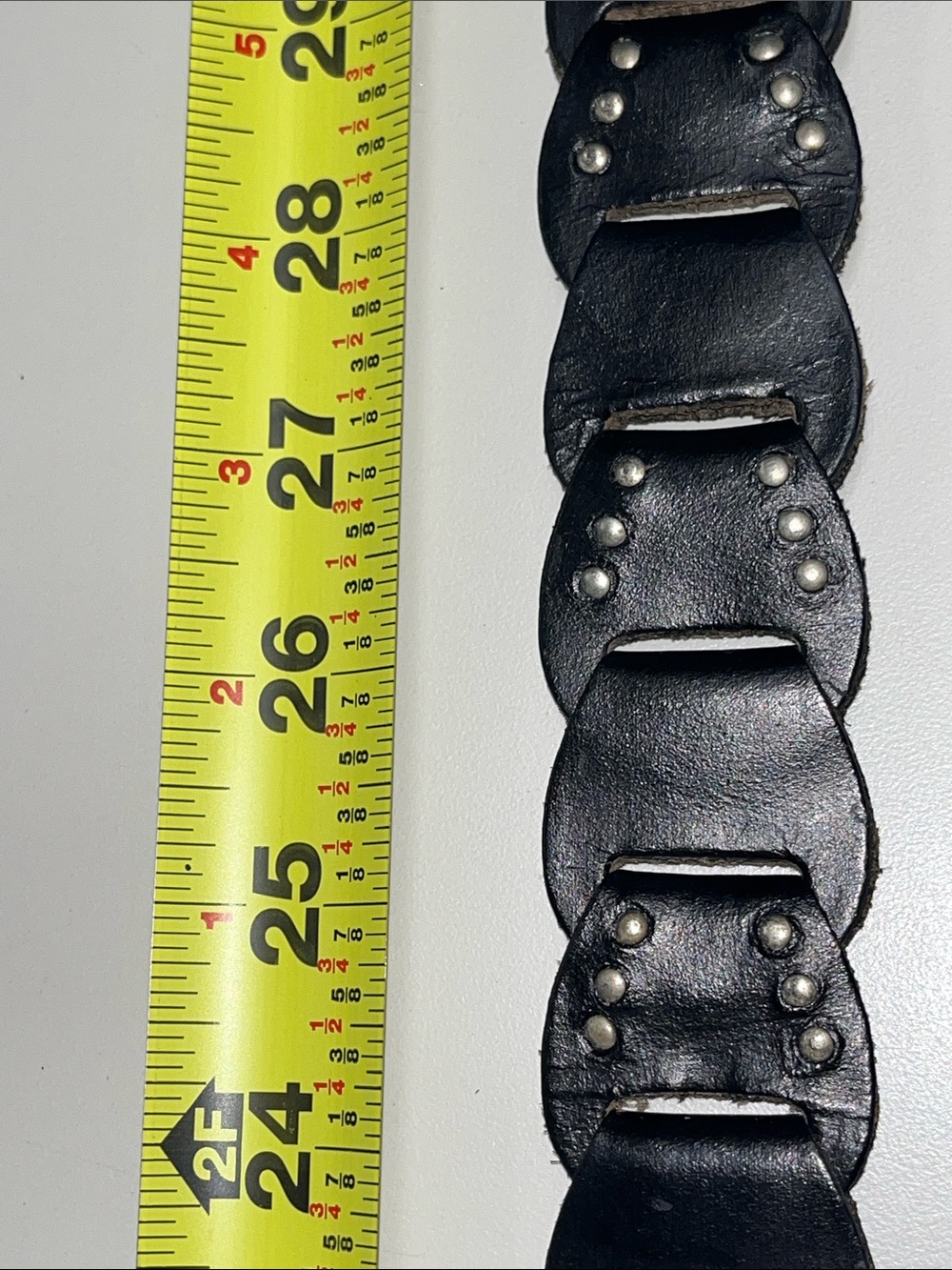 Source Unknown Black interlocking Braid Leather Belt w/Silver Buckle ML - Picture 8 of 15